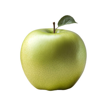 A whole apple is isolated on transparent background. ripe fresh apple clipping path. Created with Generative AI Technology
