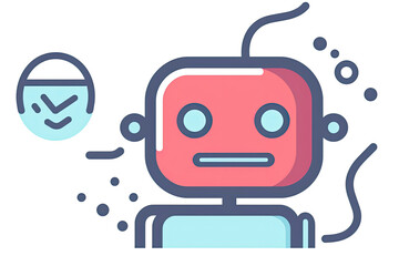 Naklejka premium Robot icon. Chat Bot sign for support service concept.AI Generative