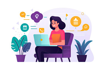 Customer interacting with a customer service chatbot on a business website.AI Generative