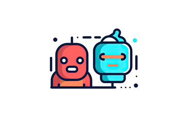 Naklejka premium Robot icon. Chat Bot sign for support service concept.AI Generative