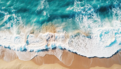 Cool summer ocean, top view Generative AI