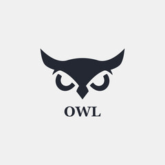 owl head logo icon vector illustration
