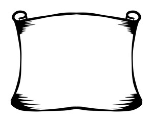 Illustration of classic text box template in black line color. Perfect for designing invitation cards, greeting cards, stickers, book covers, envelopes, social media