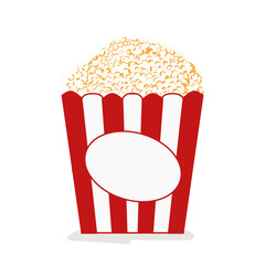 Illustration of delicious popcorn. Perfect for food themed icons, logos, photo elements, posters, banners, stickers