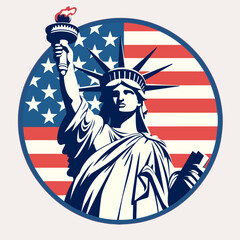 Statue Of Liberty USA American Patriotic Design - obrazy, fototapety, plakaty