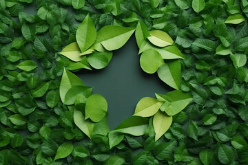 Green recycle icon eco papercut nature concept.AI Generative
