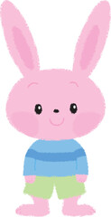 笑顔のうさぎの男の子イラスト