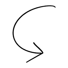 Arrow Line Shape Isolated on white background