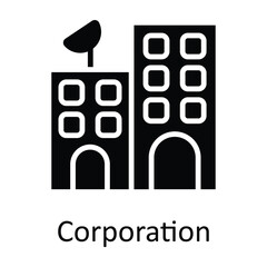 Corporation  vector Solid Icon Design illustration. Taxes Symbol on White background EPS 10 File