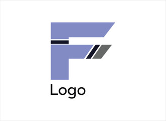 simple letter F logo template vector set., with 3 colors combination.