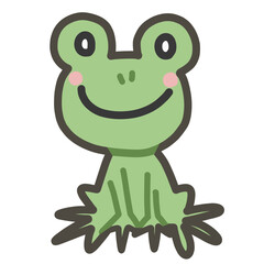 カエルの手書きイラスト