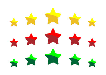 Five stars flat icon for apps and websites. Stars rating review icon. Vector illustration.