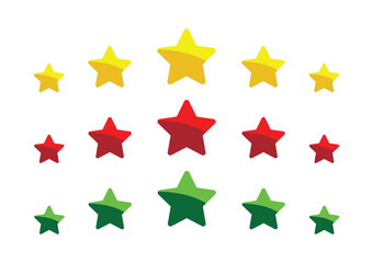 Five stars flat icon for apps and websites. Stars rating review icon. Vector illustration.