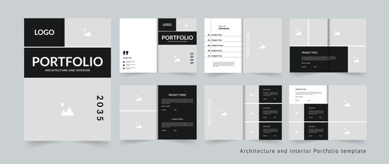 Architecture and interior portfolio or layout portfolio template design