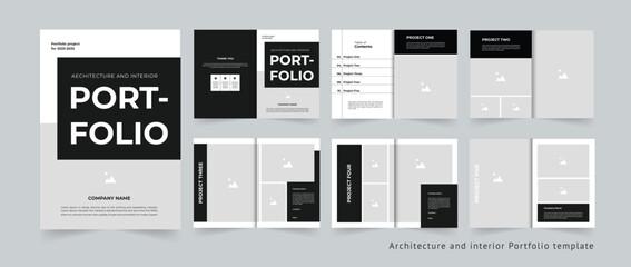 Fototapeta na wymiar Portfolio design Architecture portfolio and interior portfolio template design