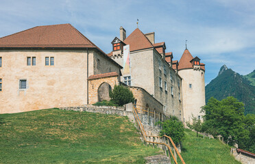 Fototapeta na wymiar Medieval town of Gruyeres, Fribourg