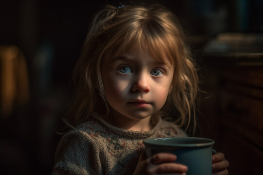 マグカップを持つ少女