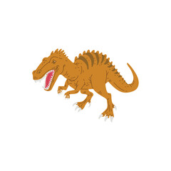 Tyrannosaurus dinosaur, flat vector illustration isolated on white background.