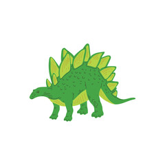 Fototapeta premium Standing green stegosaurus flat style, vector illustration