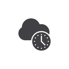Cloud storage time vector icon