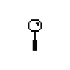 search icon pixel art style use black color good for your project and game asset.