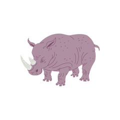 Rhinoceros African animal flat style, vector illustration