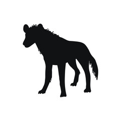 Hyena animal silhouette, flat vector illustration isolated on white background.