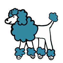  cartoon dog poodle walking for exercise-01.png