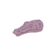 Head of crocodile or alligator animal flat vector illustration isolated on white.