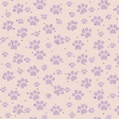 Paw Pattern With Polka Dots
