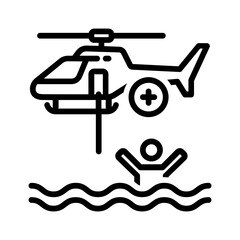 Black line icon for Rescue