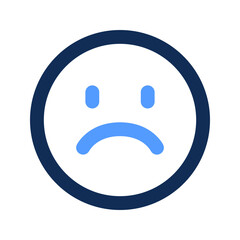 sad outline color icon