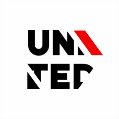 Abstract United word design with arrow sign concept. Can be used for t-shirt design.
