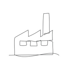 Factory One line drawing on white background
