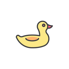 Rubber duck filled outline icon