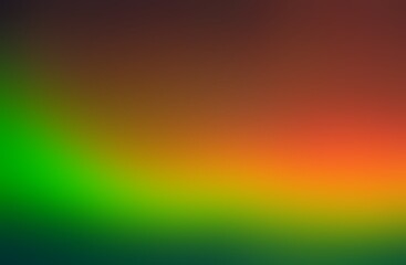 Orange red green gradient defocued formless abstract background.