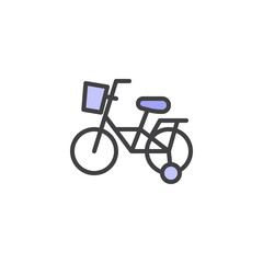 Kids bicycle filled outline icon