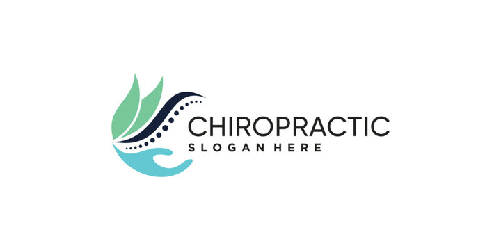 Chiropractic logo vector design illustration with modern creative concept