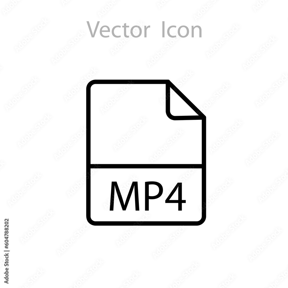 Poster mp4 document file format icon concept illustration on white background..eps