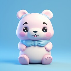 cute little friendly stylized panda-bear character, ai tools generated image