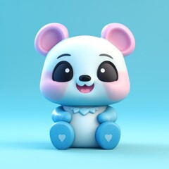 Obraz premium cute little friendly stylized panda-bear character, ai tools generated image