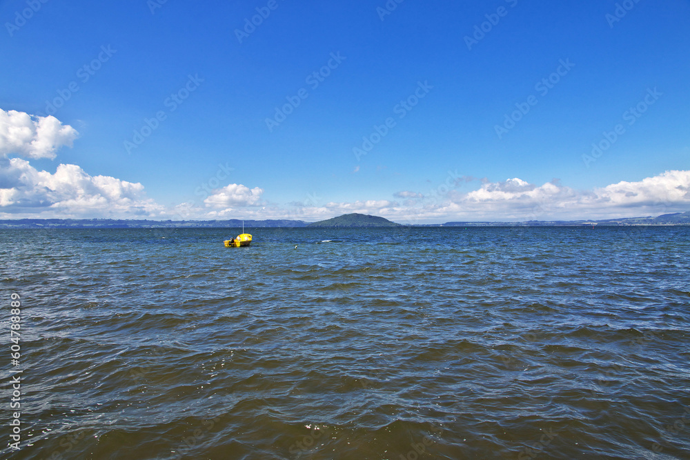 Wall mural lake in rotorua, new zealand