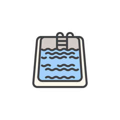 Swimming pool filled outline icon