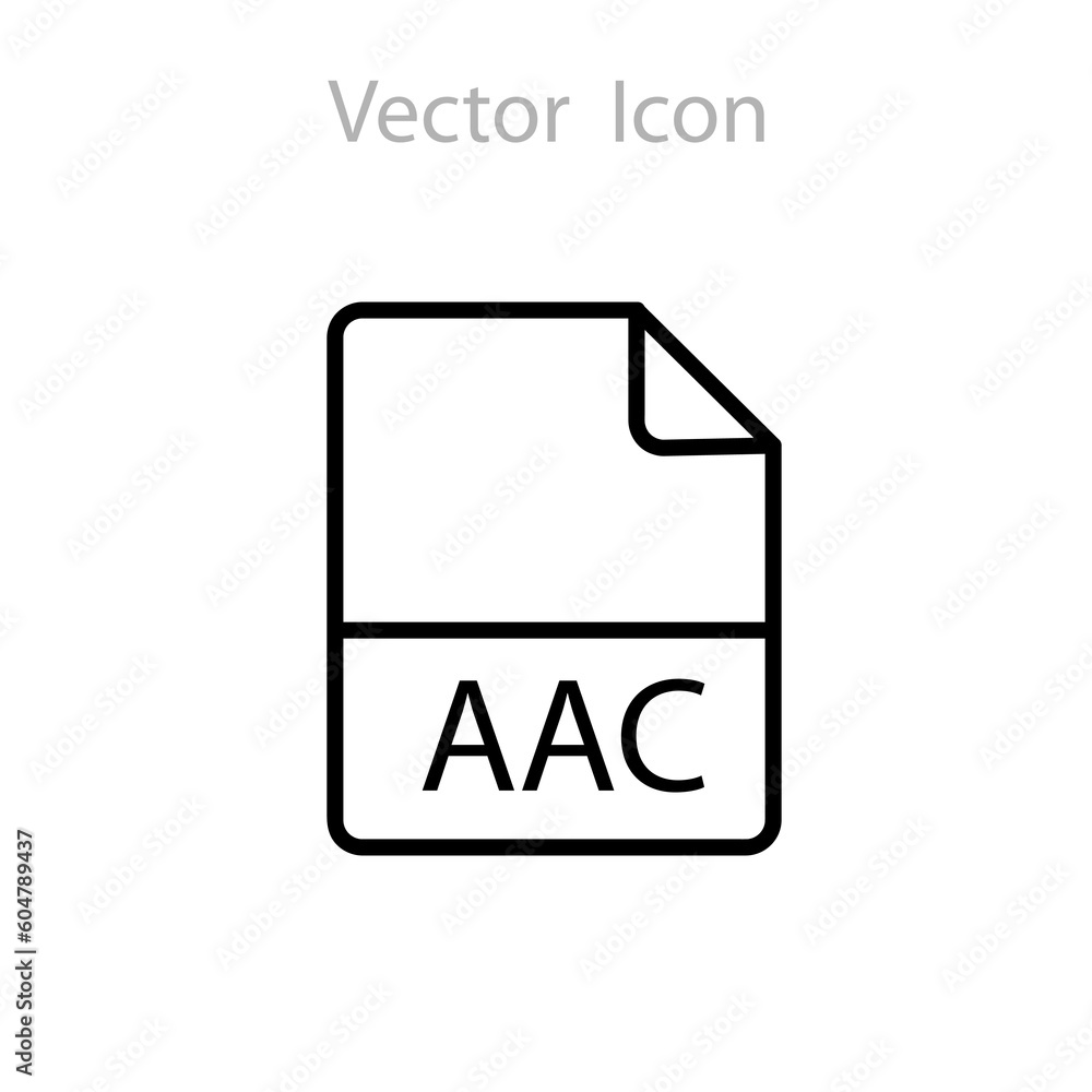 Aufkleber aac document data file format icon concept. vector illustration on white background..eps