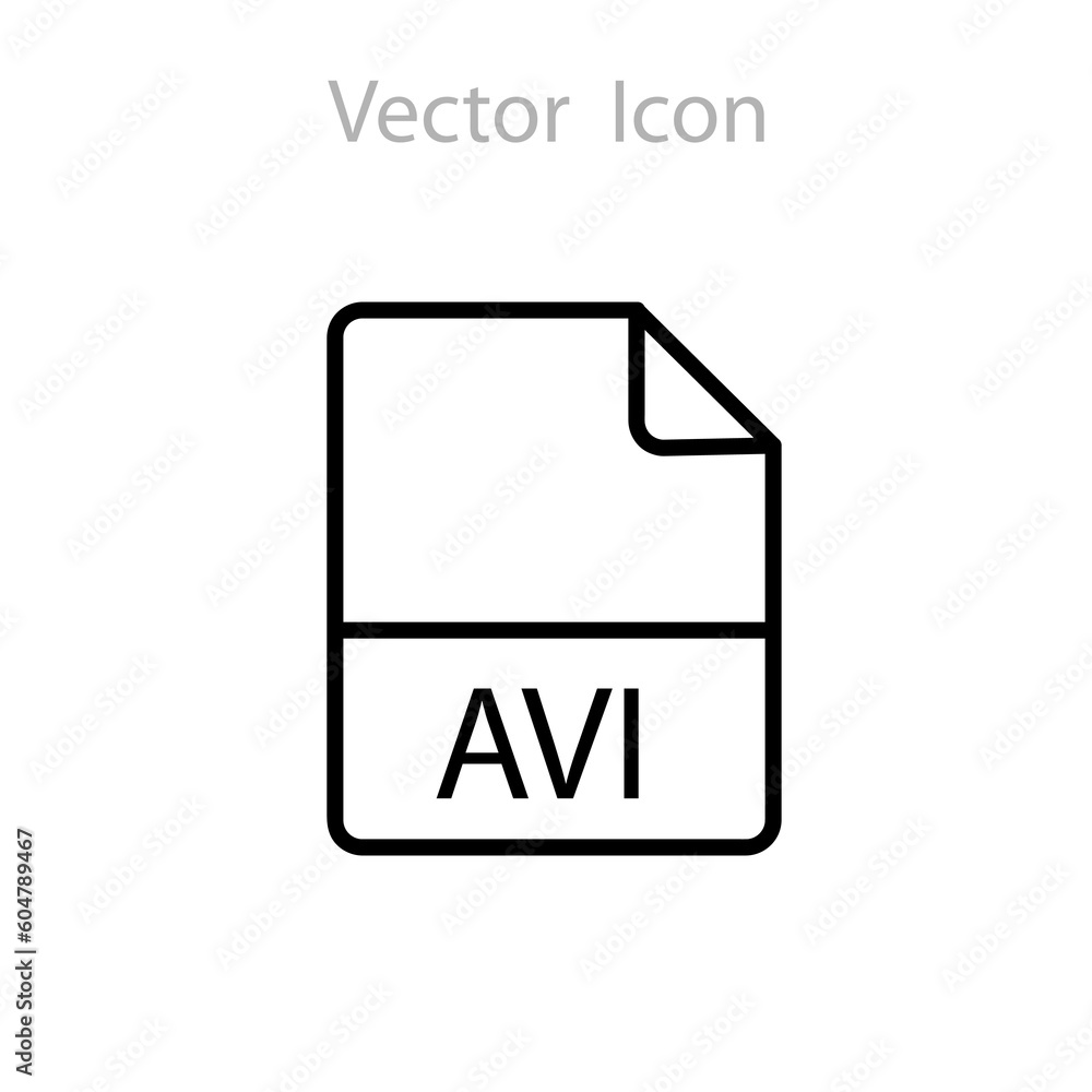 Poster avi document file format icon concept. illustration on white background..eps