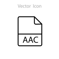 AAC document data file format icon concept. vector illustration on white background..eps