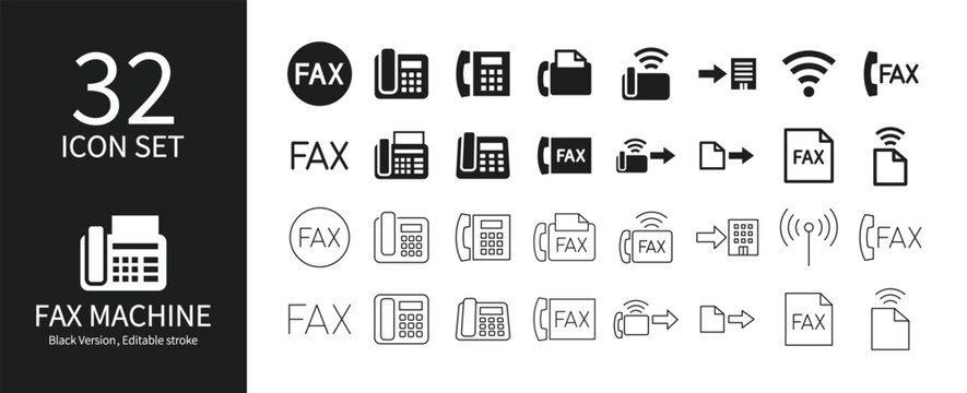 Icon set related to FAX