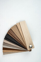 Obraz na płótnie Canvas different wooden color swatch laminate samples for for housing renovation project