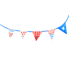 Obraz premium 4th July use American holiday elements with gnome clipart.cute American design with sweet donut candy gnome ice cream lover 