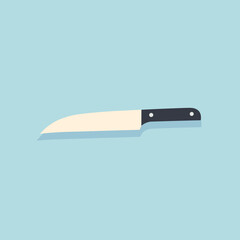 Chefs kitchen knife minimalistic flat vector art symbol / logo, calm pastel colours